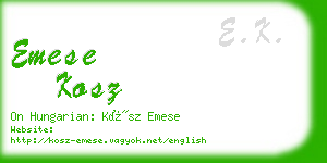 emese kosz business card